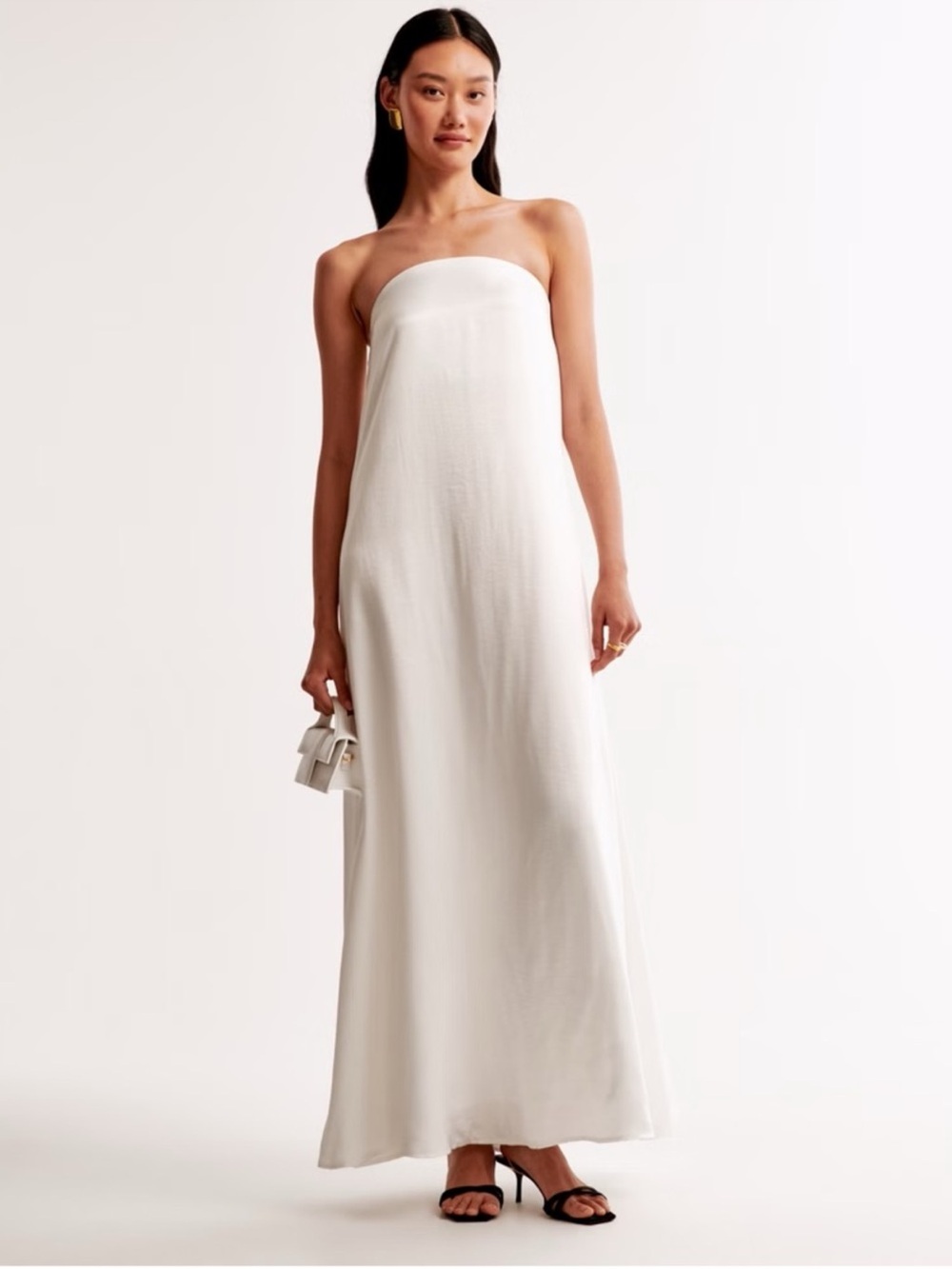 Abercrombie & Fitch Strapless Cream Maxi Dress - Picture 1 of 4